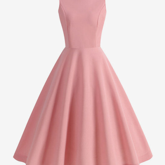 Chic Fitted Pink Gown With A Line Skirt Perfect For Summer Events