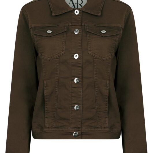 Coats / Jackets Feather Women's Stretch Cotton Denim Jacket in Chocolate Martini - Amara Reya / 10 - Tokyo Laundry