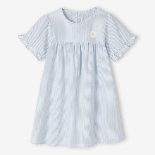 Nightie in Striped Lightweight Poplin striped blue